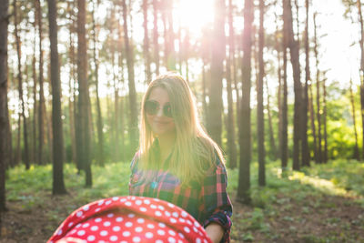 Woman in a forest