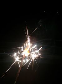 Firework display at night