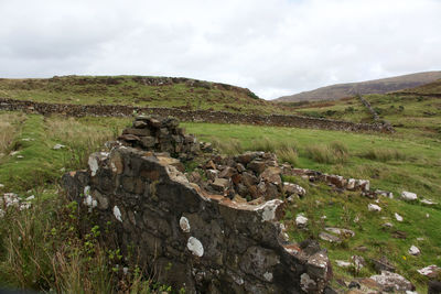 Scenic view of land against sky