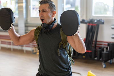 Man working at gym 