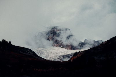 Panoramic view of volcanic landscape against sky