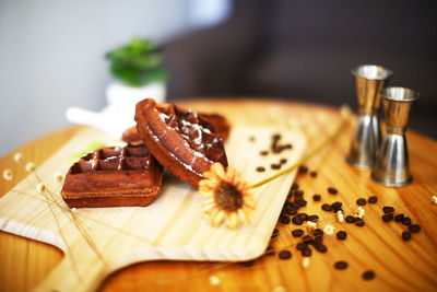 Close-up of food on table