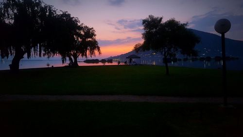 View of golf course against sky