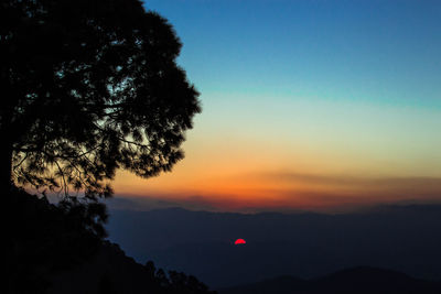 Silhouette tree against sky during sunset