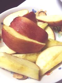 Close-up of fruits in plate