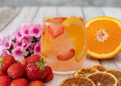 Close-up of fruits on table