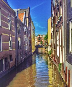 View of canal along buildings