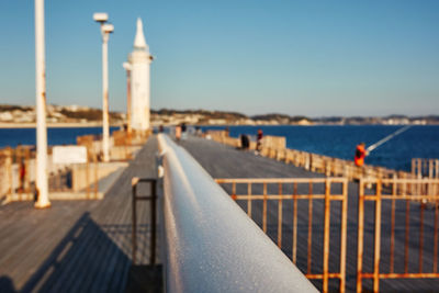 View of sea against clear sky