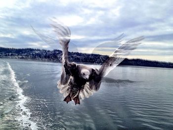 Water splashing in sea