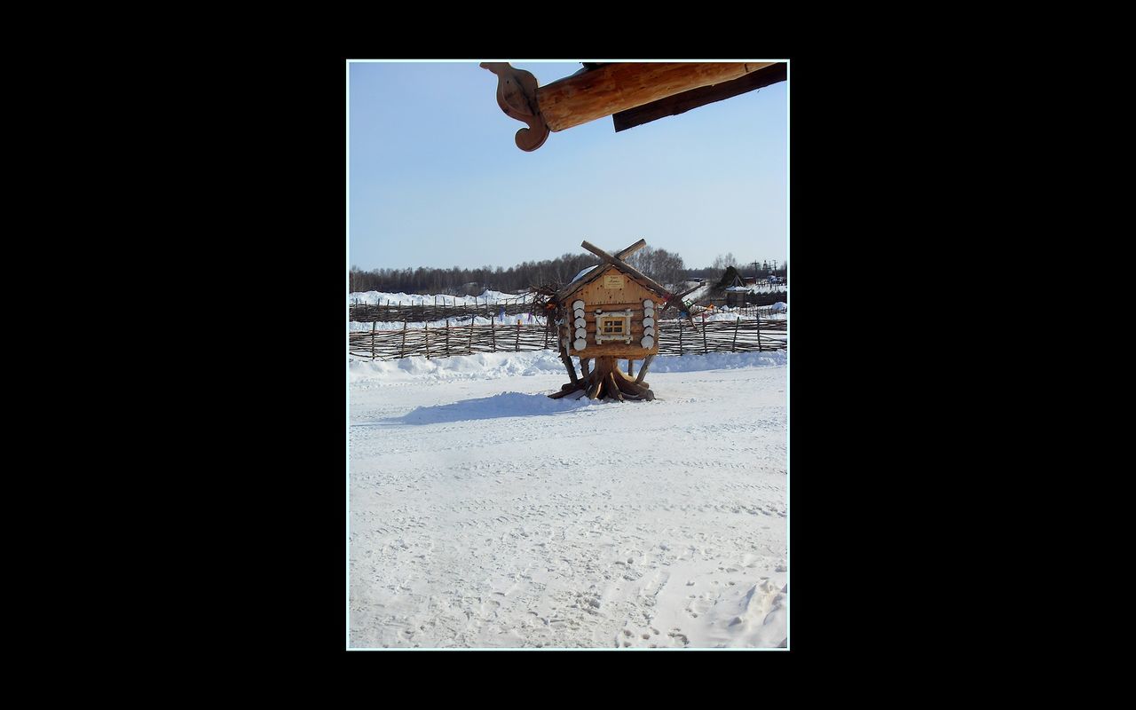 architecture, built structure, water, building exterior, sky, sea, clear sky, house, transportation, window, flying, mode of transport, nature, no people, nautical vessel, copy space, outdoors, day, snow, airplane