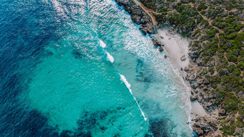 Aerial view of sea waves