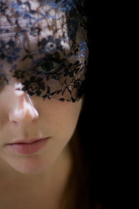 Close-up portrait of a young woman