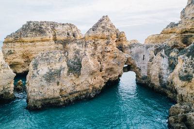 Rock formations in sea