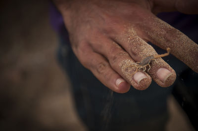 Close-up of woman's hand