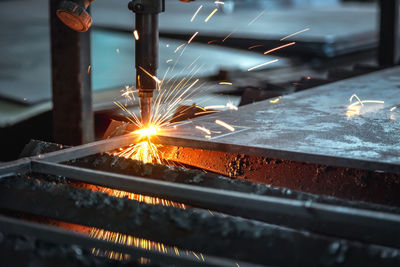 Metal welding at factory