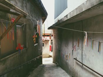 Empty alley amidst buildings in city