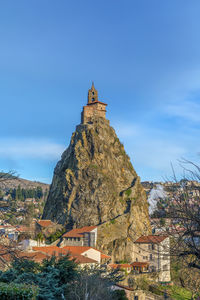 Saint-michel d'aiguilhe is a chapel on the rock in le puy-en-velay, france.