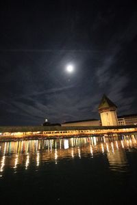 Illuminated built structure at night