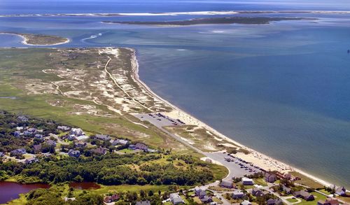 Hardings beach aerial at chatham, cape cod