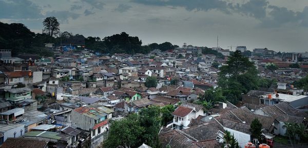 High angle shot of townscape