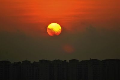 Scenic view of orange sky at sunset