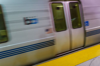 Train at railroad station platform