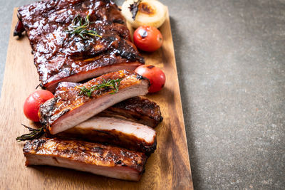 Close-up of food on table