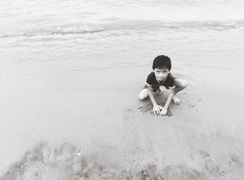 Portrait of boy on beach