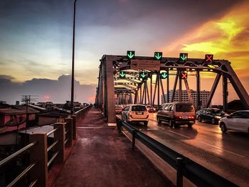 Scenic view of table against sky during sunset