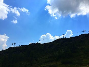 Scenic view of mountains against cloudy sky