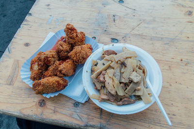 Close-up of food on table