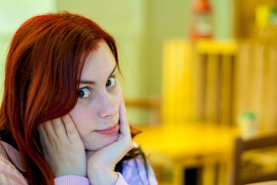 Close-up portrait of young woman