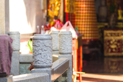 Close-up of ornate at temple