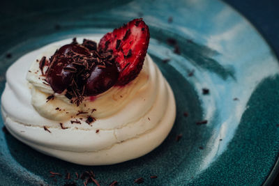 Close-up of dessert in plate