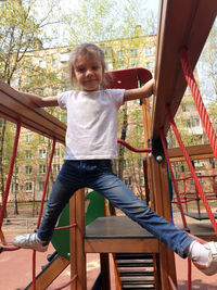 Portrait of girl in playground