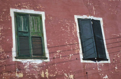 Low angle view of window on building