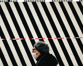 Rear view of man looking away