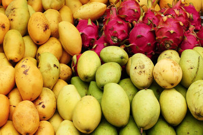 High angle view of fruits for sale at market