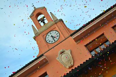 Low angle view of clock tower