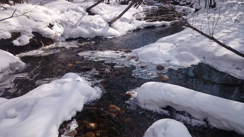 Close-up of frozen water