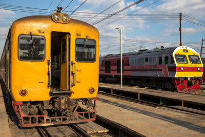 Train on railroad station platform