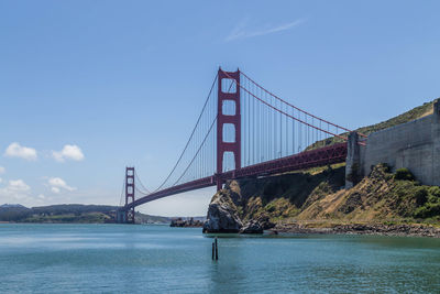 Suspension bridge over sea