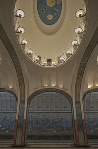 Low angle view of ornate ceiling in historic building