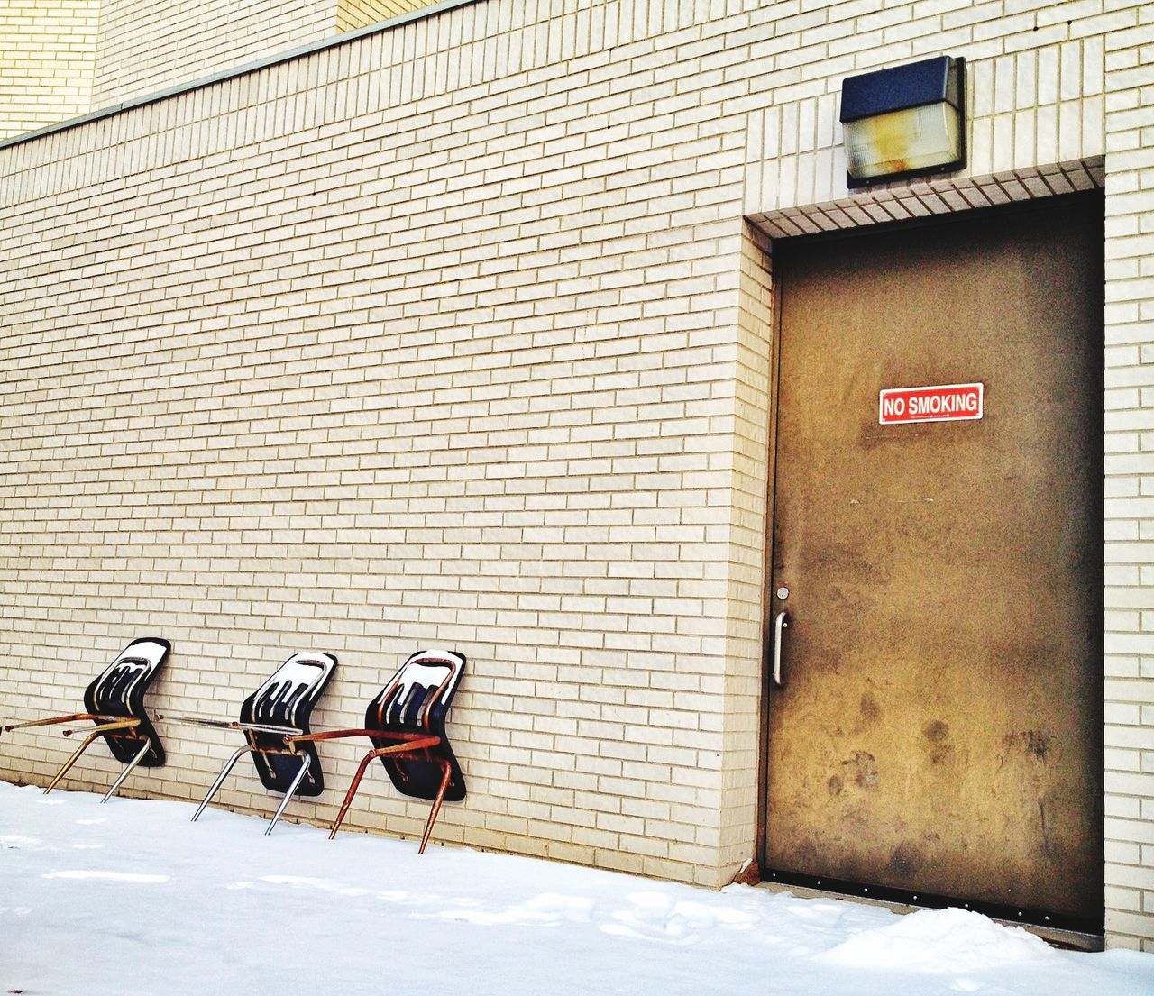 building exterior, architecture, built structure, closed, door, red, wall - building feature, communication, safety, text, brick wall, no people, day, protection, wall, entrance, house, outdoors, security, white color