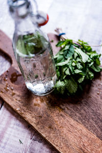 Close-up of vegetables on cutting board