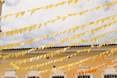 Colorful flags decorating the feast 