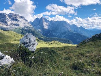 Scenic view of mountains against sky