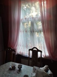 Close-up of window at home