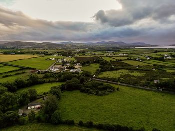 High angle view of landscape against sky