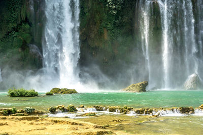 Scenic view of waterfall